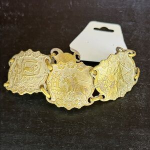 Gold Tone Engraved Bracelet